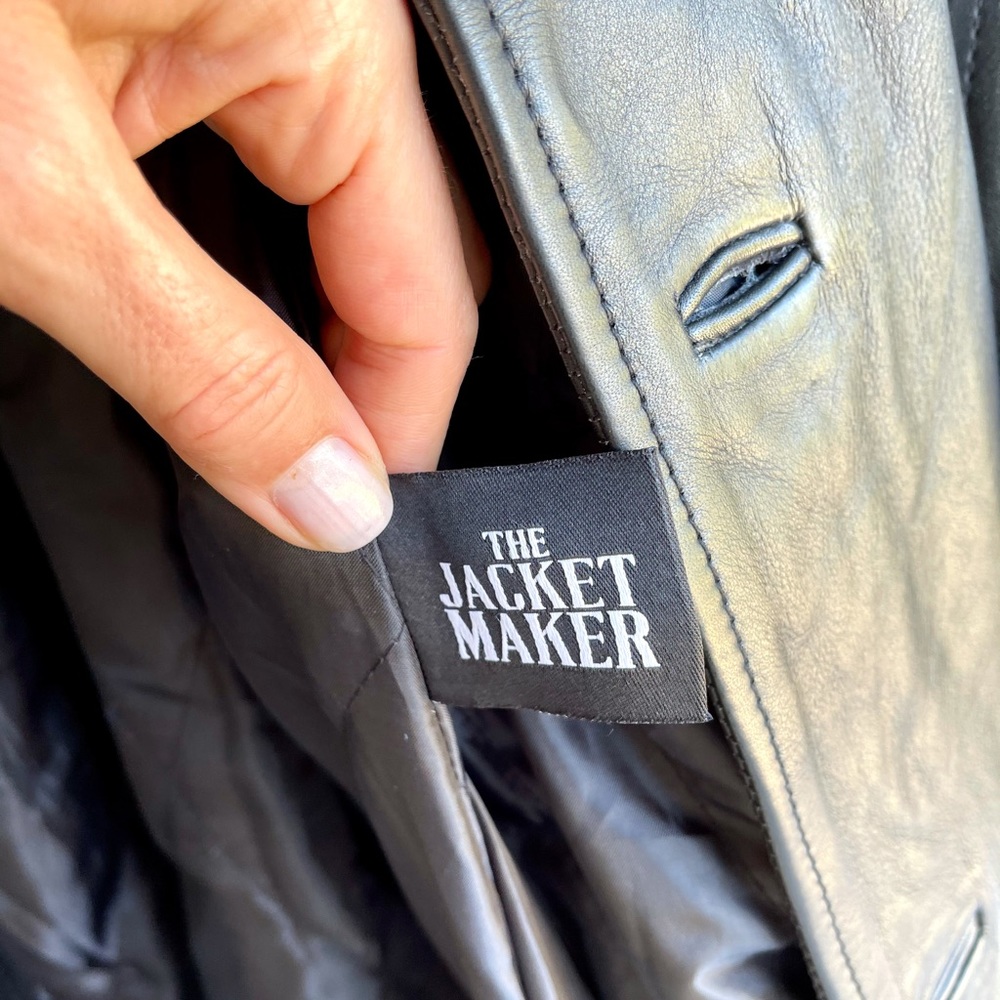 Daniel Black Leather Trench Coat - Picture 5 of 15